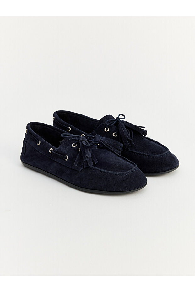 Lcw Steps Navy Blue Suede Women's Classic Shoes
