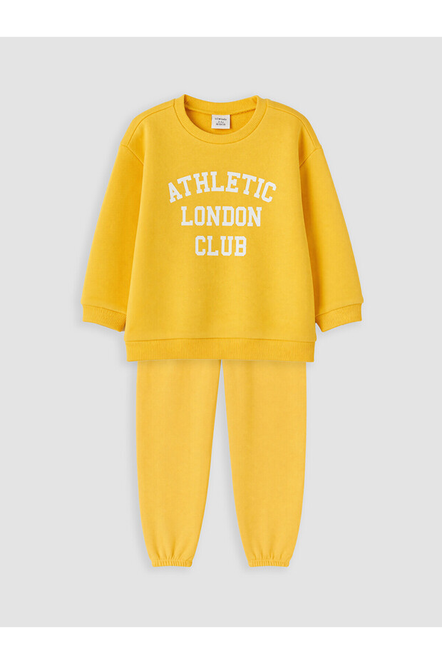 Lcw Baby Yellow Printed Baby Boy Tracksuit Set