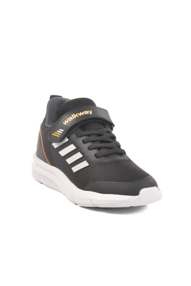 Black-White Velcro Mesh Comfortable Unisex Children's Sports Shoes Sneaker