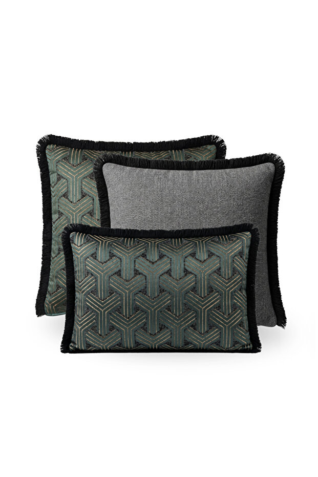 "Petra & Slate" Tasseled Throw Pillow Cover Set