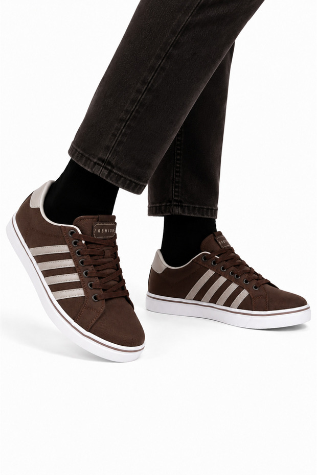 Men's Faylon Sole Linen Sneaker Shoes Brown