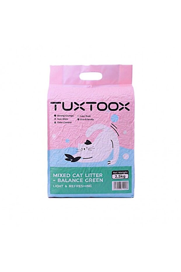 Plant Based Cat Litter 2.5kg Green Tea Tofu Cat Litter Strong Clumping Non Stick High Absorbency Odor Control 99% Dust Free Biodegradable Eco Friendly Flushable Cat Litter