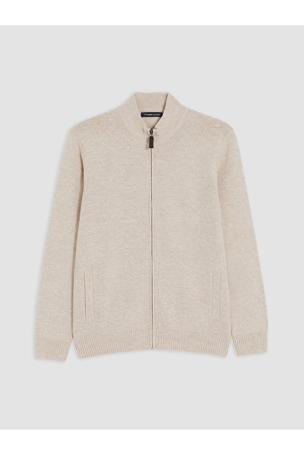 Özmarka New Season Regular Fit Stand Collar Men's Knitwear Cardigan