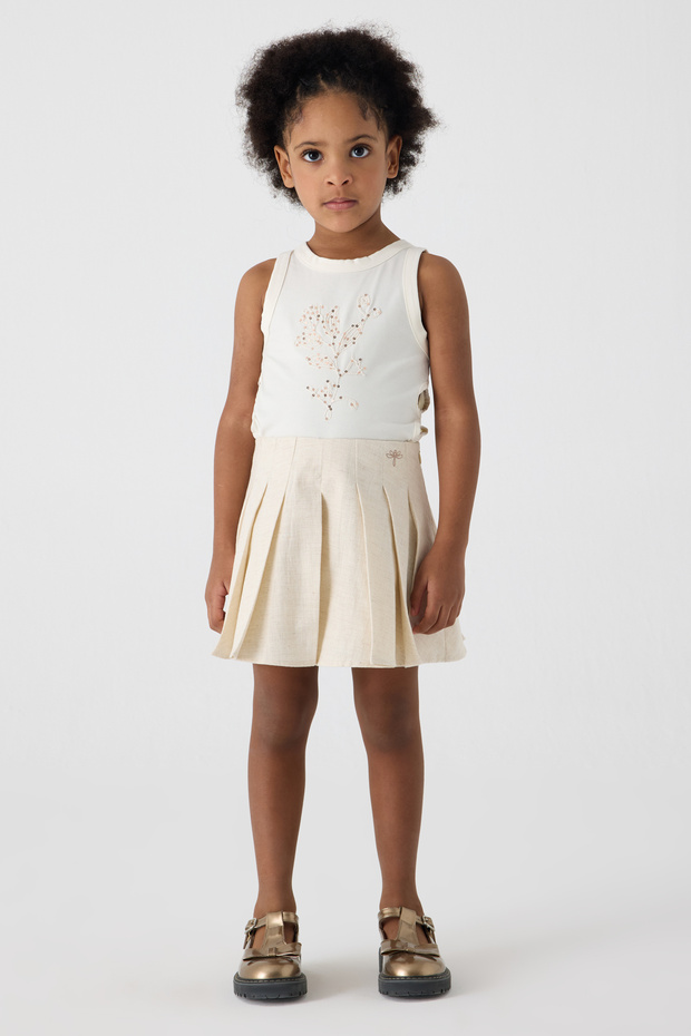 Girl Ecru Shorts Skirt