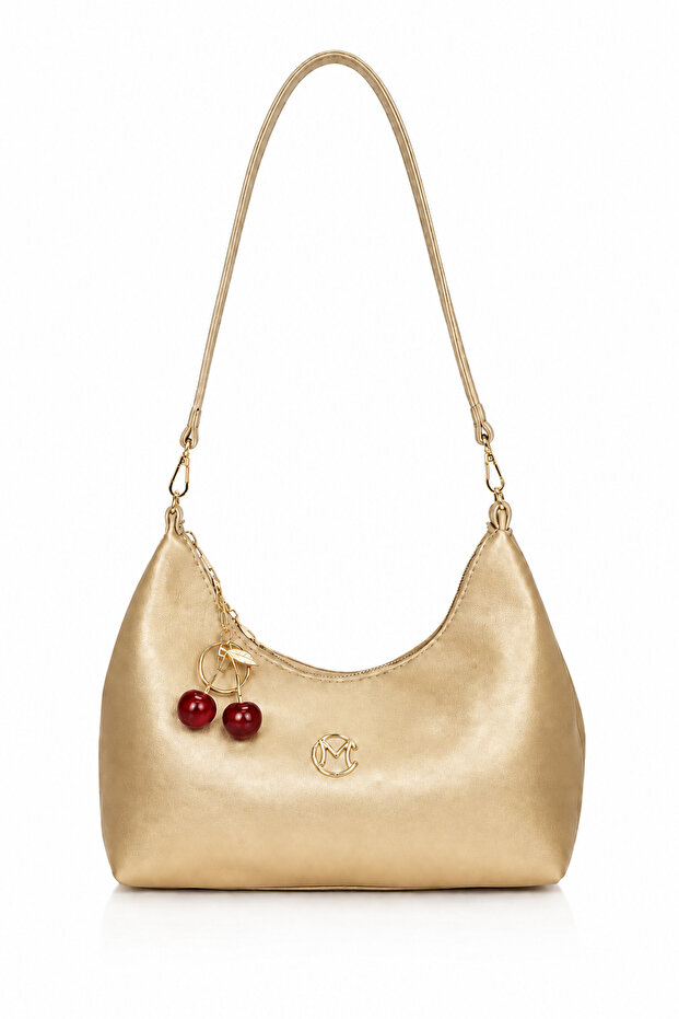 Cherry Charm Gift Gold Color Shoulder Bag Stylish Shoulder and Hand Bag