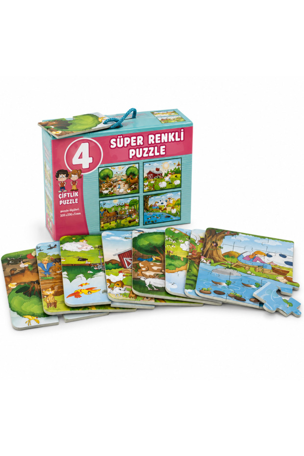 3222 Farm Super Colorful Puzzle 4-Piece