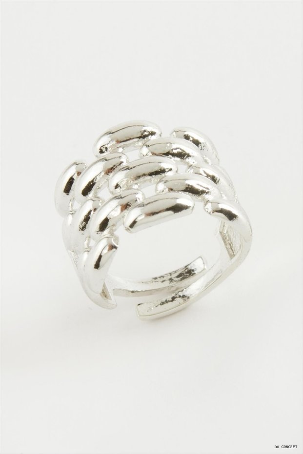 Concepta Ir Shaped Metal Ring (11003) Silver Color