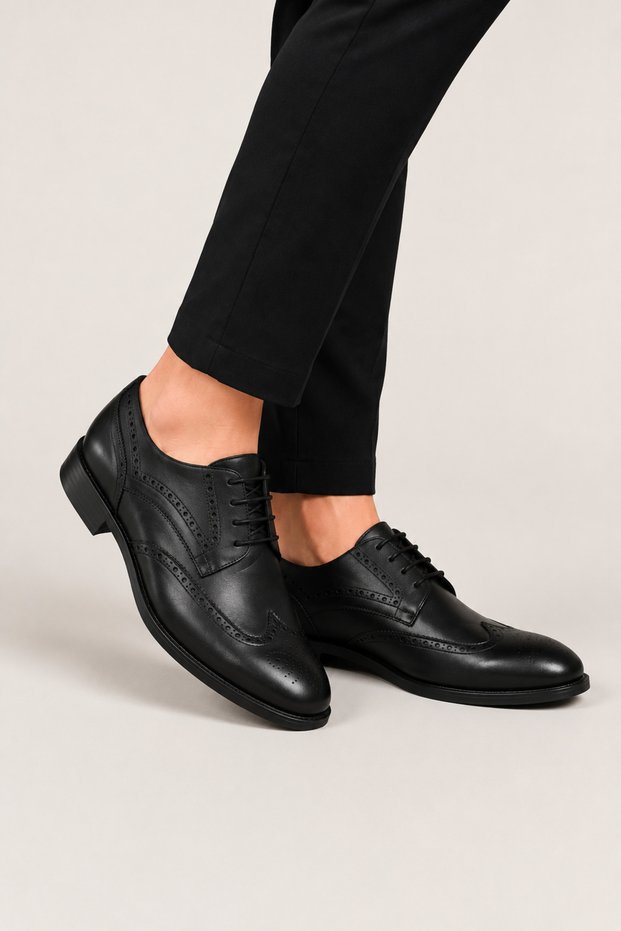 Men's Neolit Sole Fancy Genuine Leather Shoes Black