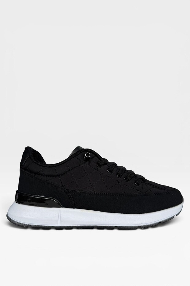 Men's Smart Lace-Up Parachute Material Sports Shoes Black-White