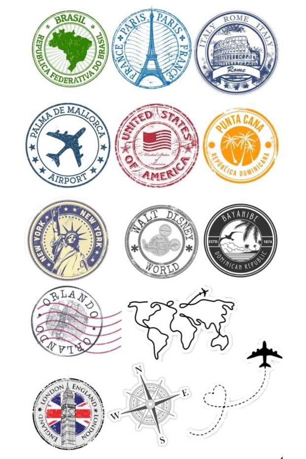 Country City Stamps 22X30 cm