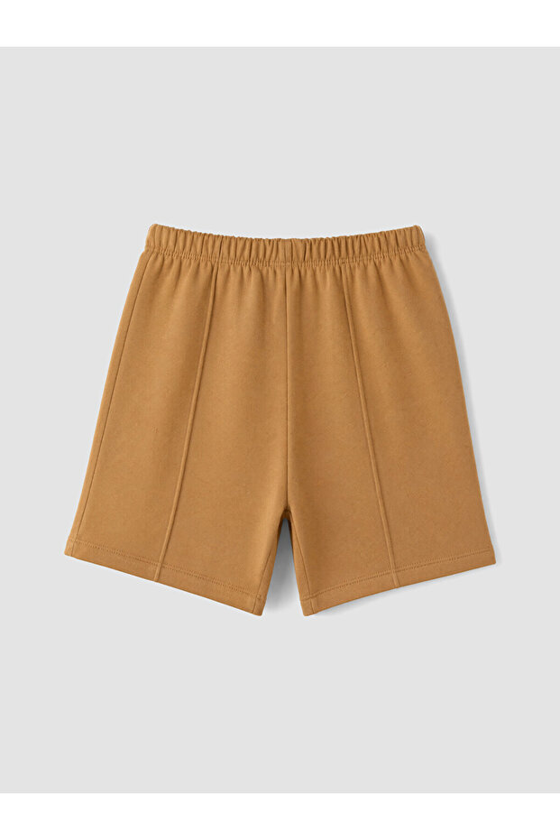 Özmarka New Season Brown Elastic Waist Baby Boy Shorts