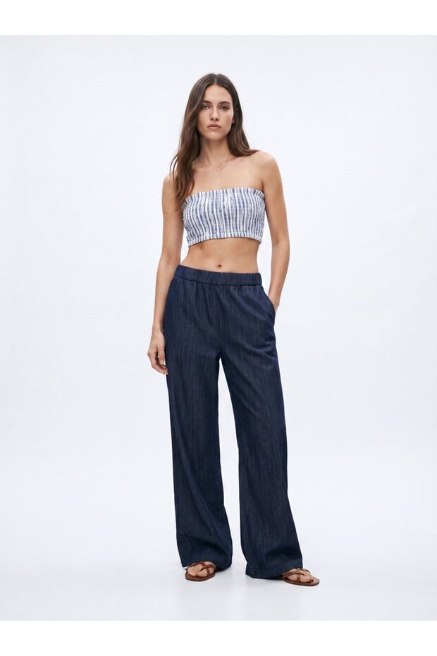 Emılla Comfort Fit High Waist Dark Indigo Jean Pants