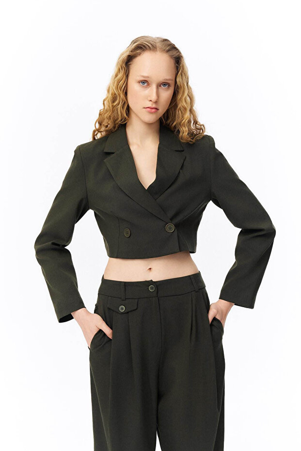 Crop Khaki Women's Jacket 51287
