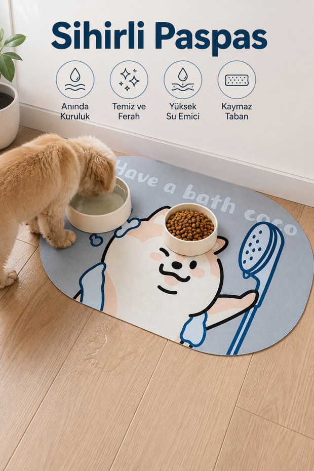 Magic Water Absorbing Mop | Non-Slip Base Quick-Drying Bath and Kitchen Mat