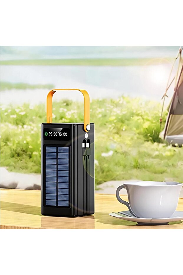 باور بانك DX439 Solar Power سعة 100000mAh - شحن شمسي + كشاف LED + شاشة ديجيتال + Original