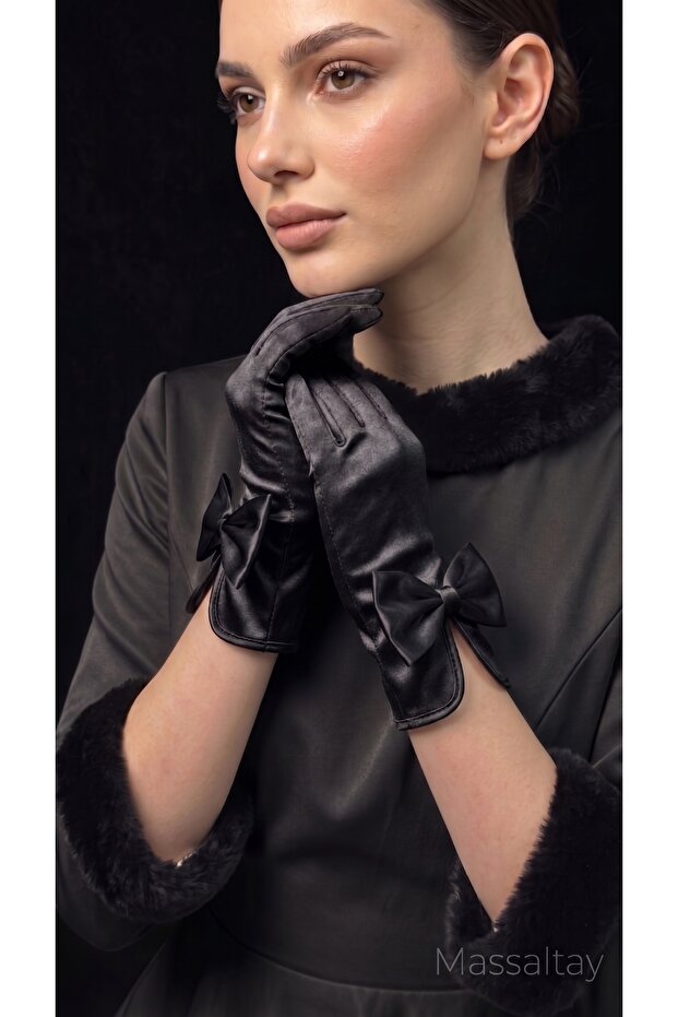 Satin Bow Bridal Gloves Henna Night Wedding Engagement Wedding Gloves