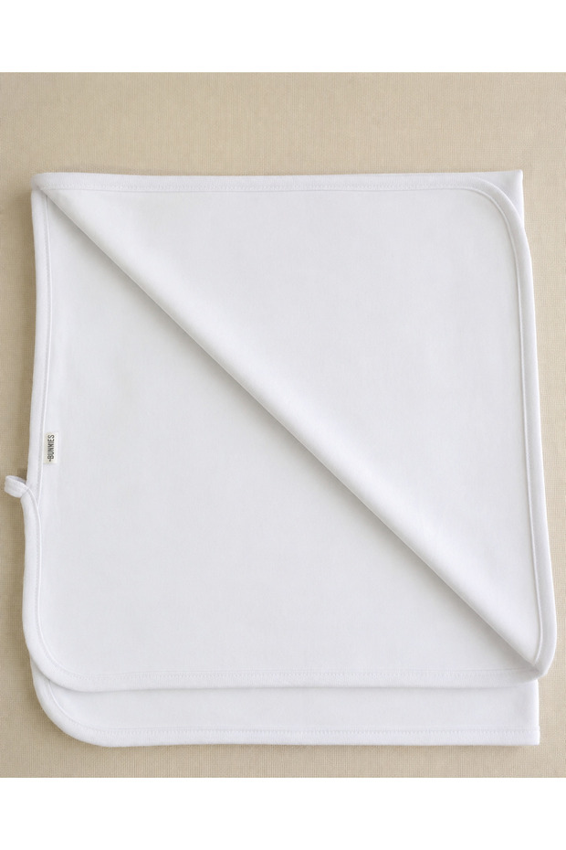 Premium 100% Cotton Combed Baby Blanket 80X90 cm – Soft White Unisex