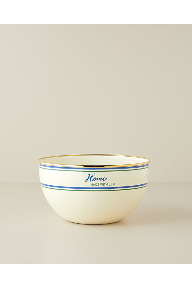 With Love Enamel Mixing Bowl 4 Lt Blue-Green