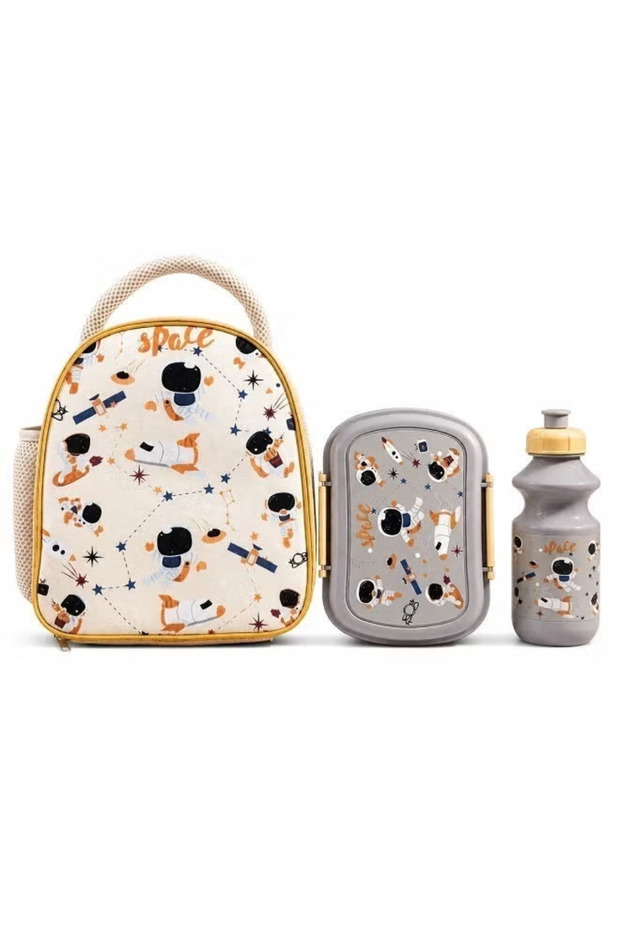Kids Lunch Box Set - 3-in-1 Insulated Lunch Bag 500ml Leakproof Bento Box & 480ml Water Bottle Food-Grade PP Plastic BPA-Free Microwave Safe Perfect for School Daycare & Travel