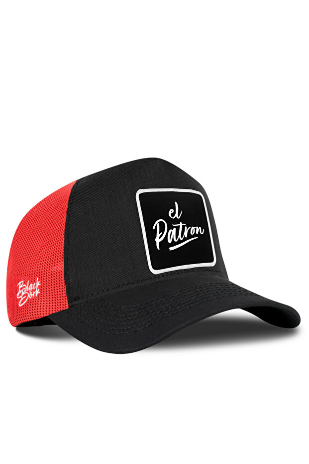 El Patron Logo Cordura Black-Red Trucker Hat