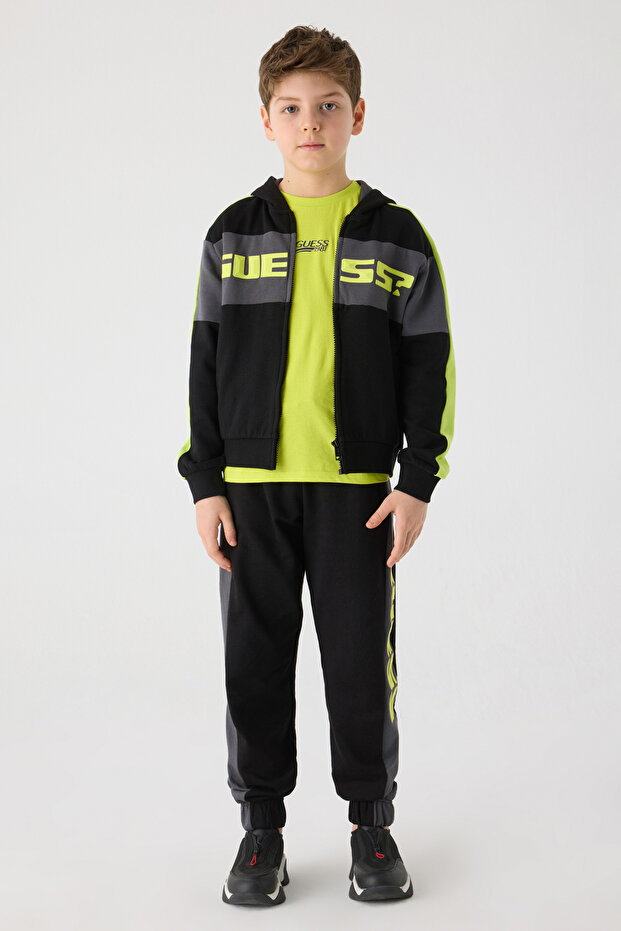 Boy Black Tracksuit Top