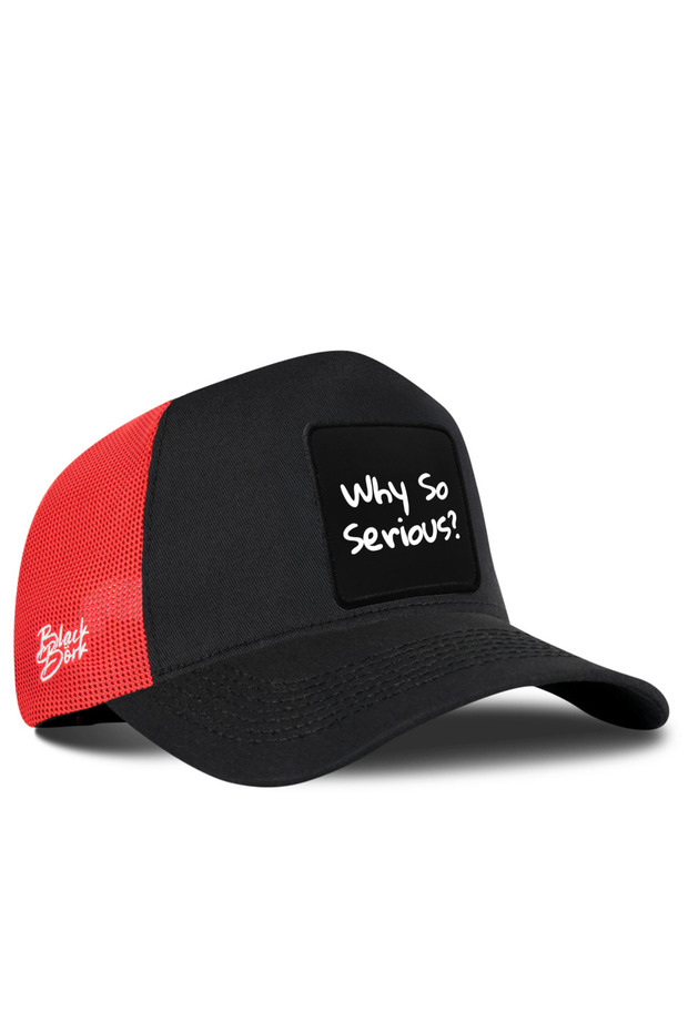 Why so Serious Logo Black-Red Trucker Hat
