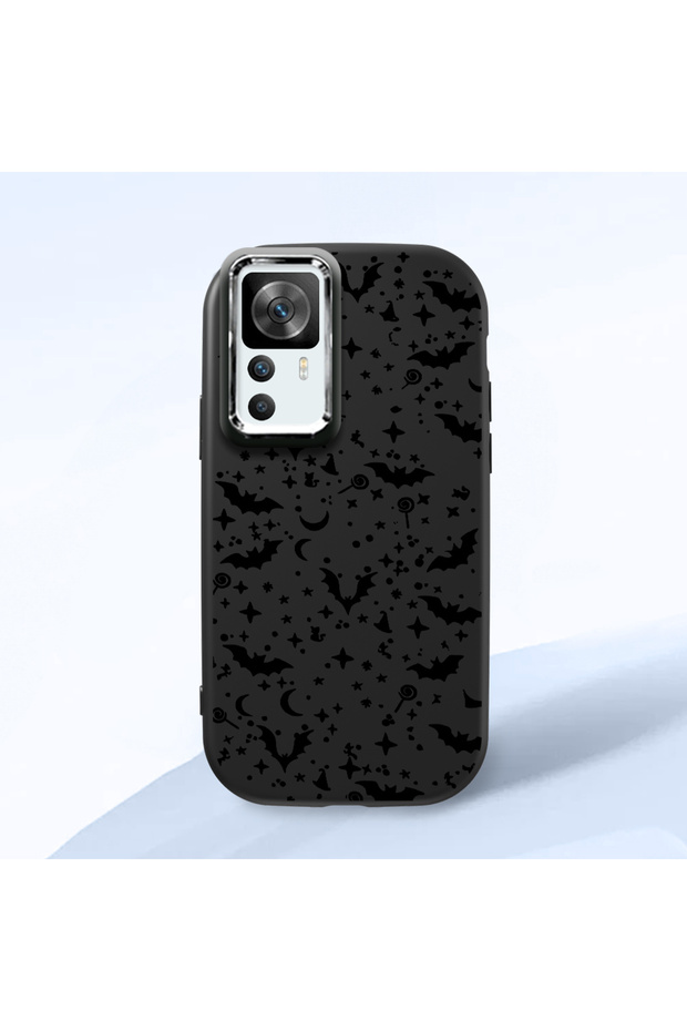 Redmi K50 Ultra Compatible Soft Silicone Case with Bat Moon Star Print, Shock Absorption and Impact Protection