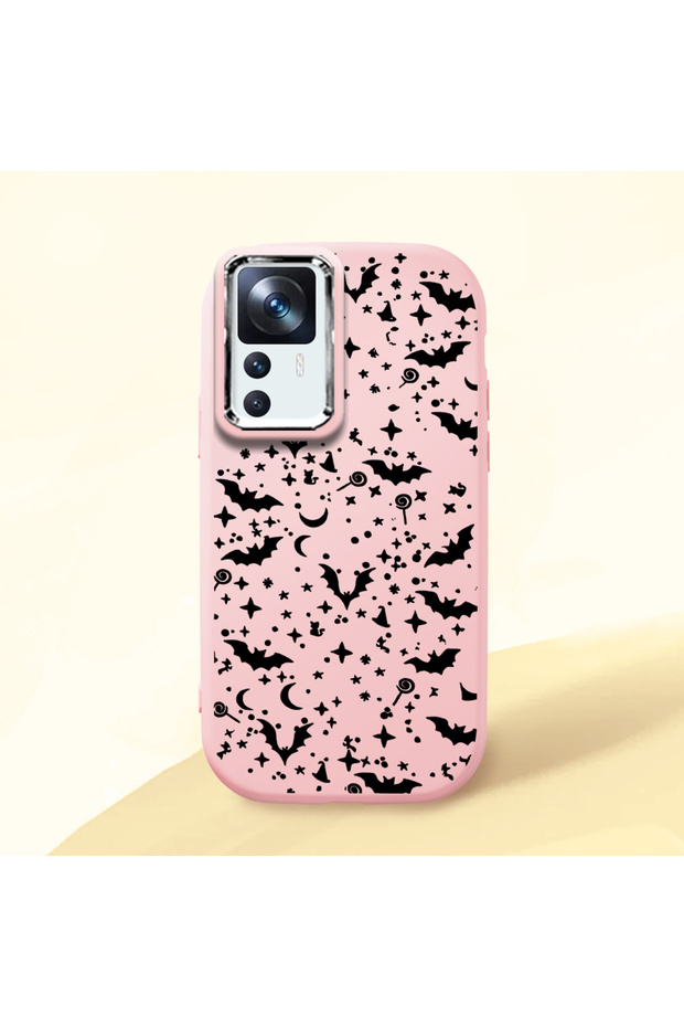 Mi 12T/12T Pro Compatible Bat Moon Star Printed Soft Silicone Case, Shock Absorption and Impact Protection