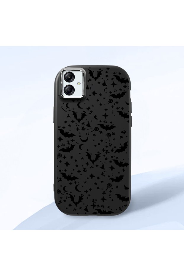 Samsung Galaxy A04E Compatible Soft Silicone Case with Bat Moon Star Print, Shock and Impact Protection