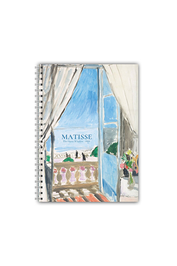 A5 Spiral Art Artwork Notebook - Lined Cardboard Cover 100 Pages Matisse the Open Window