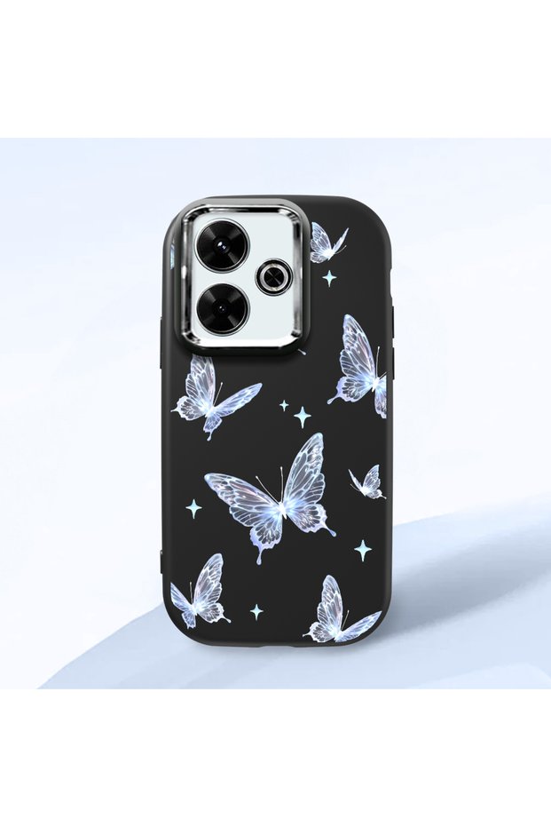 Poco M6 4g Compatible Elegant Butterfly Printed Soft Silicone Case, Shock Absorption and Impact Protection