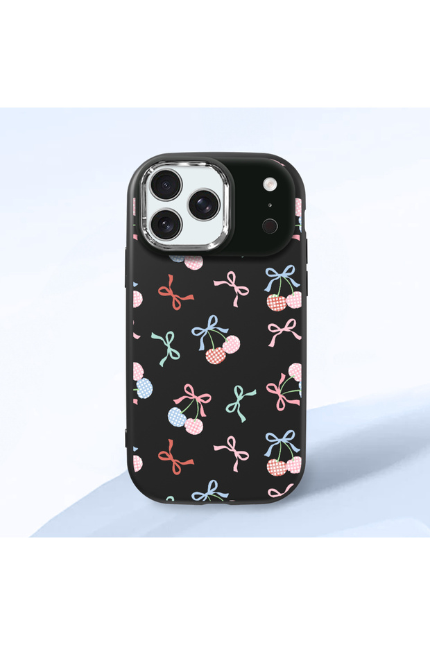iPhone 17 Pro Compatible Colorful Ribbon Printed Soft Silicone Case, Shock Absorption and Impact Protection