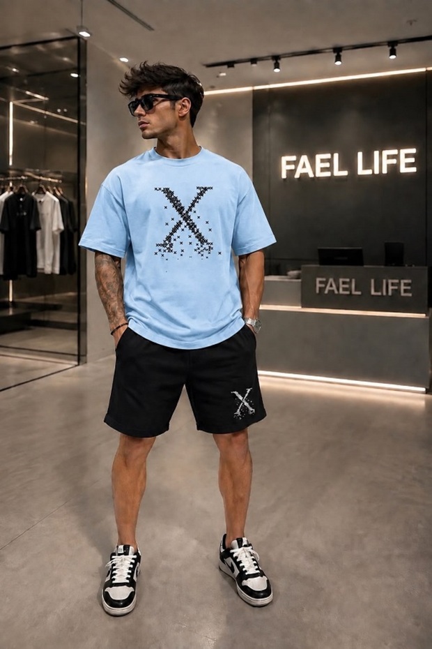 Unisex Comfortable Clothing T-Shirt and Sweatpants X Printed Set