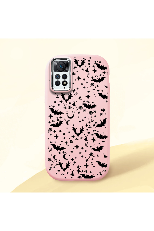 Redmi Note 12 Pro 4g Compatible Soft Silicone Case with Bat Moon Star Print, Shock and Impact Protection