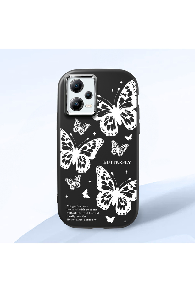 Poco X5 Compatible Minimal Butterfly Pattern Soft Silicone Case, Impact Protected