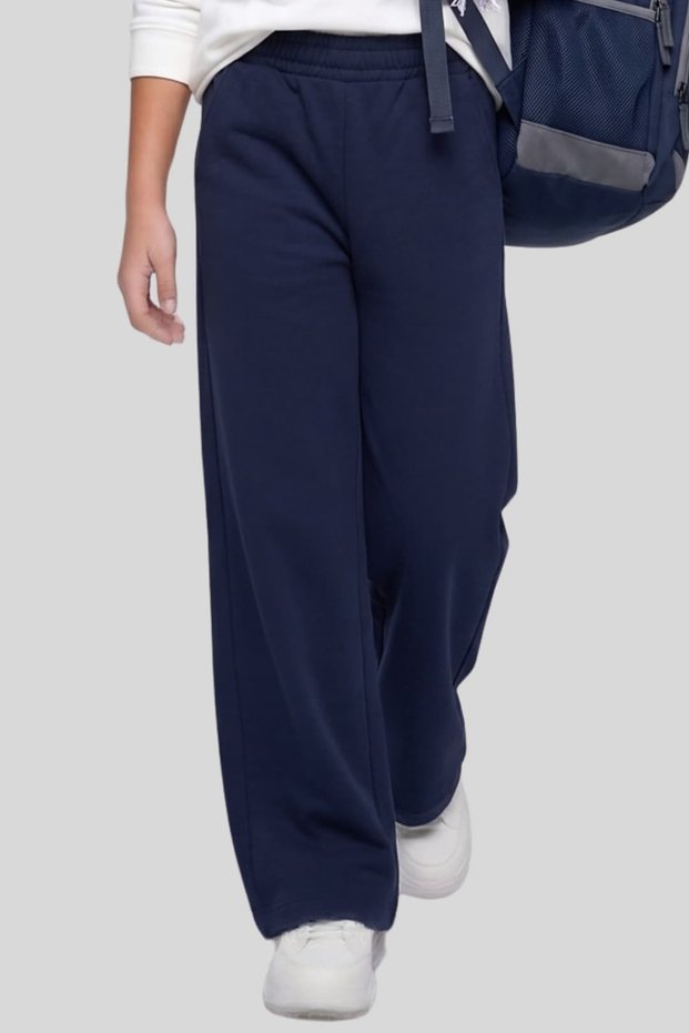 Girl's Wide Leg Sweatpants with Elastic Waistband