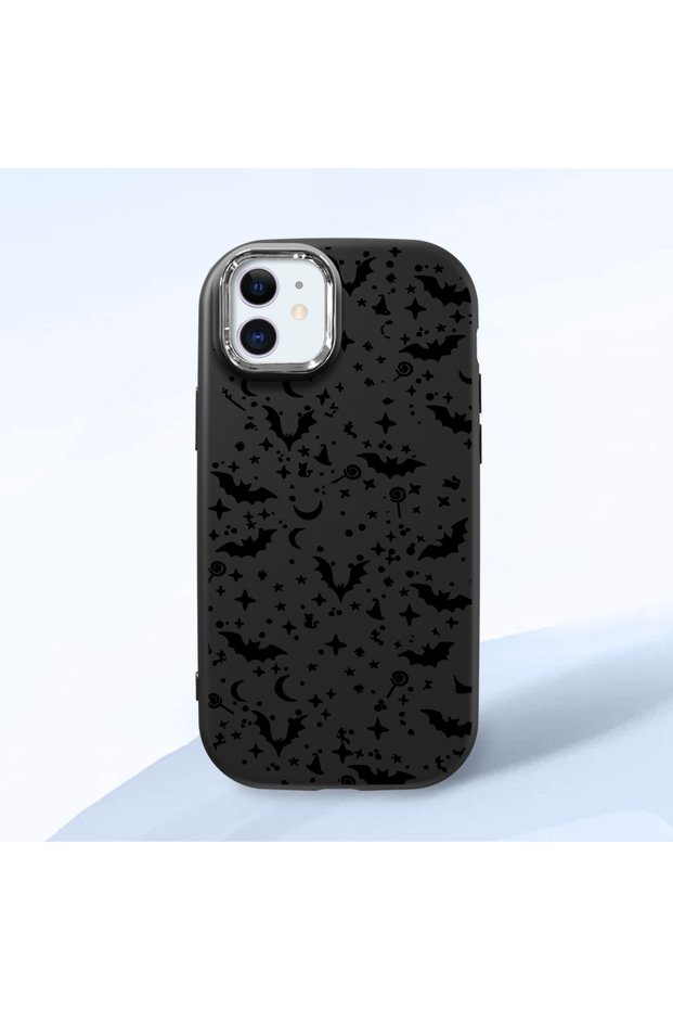 iPhone 12/12 Pro Compatible Soft Silicone Case with Bat Moon Star Print, Shock Absorption and Impact Protection