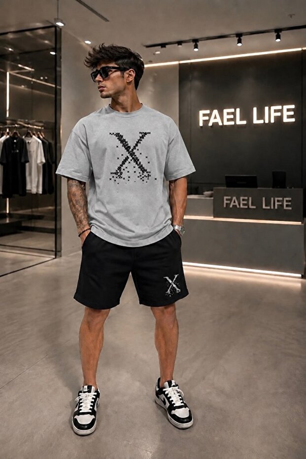 Unisex Comfortable Clothing T-Shirt and Sweatpants X Printed Set