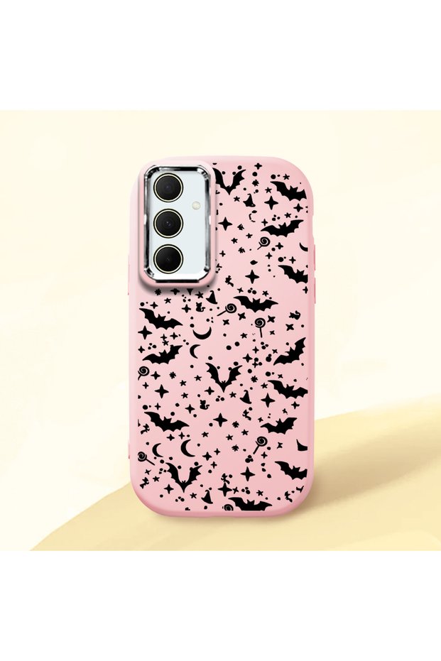 Samsung Galaxy A35 Compatible Soft Silicone Case with Bat Moon Star Print, Shock Absorption and Impact Protection