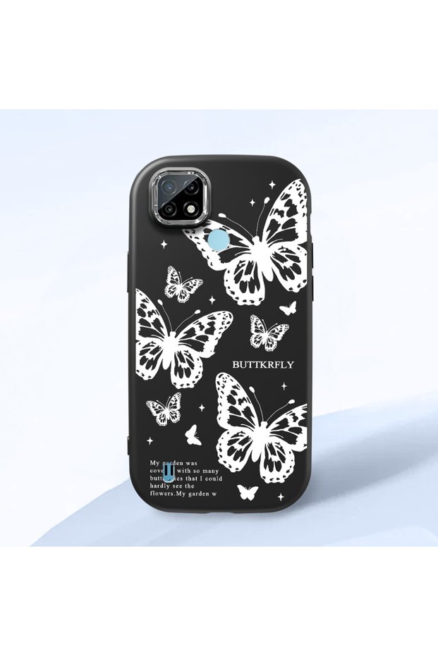 Realme C21 Compatible Minimal Butterfly Pattern Soft Silicone Case, Impact Protected