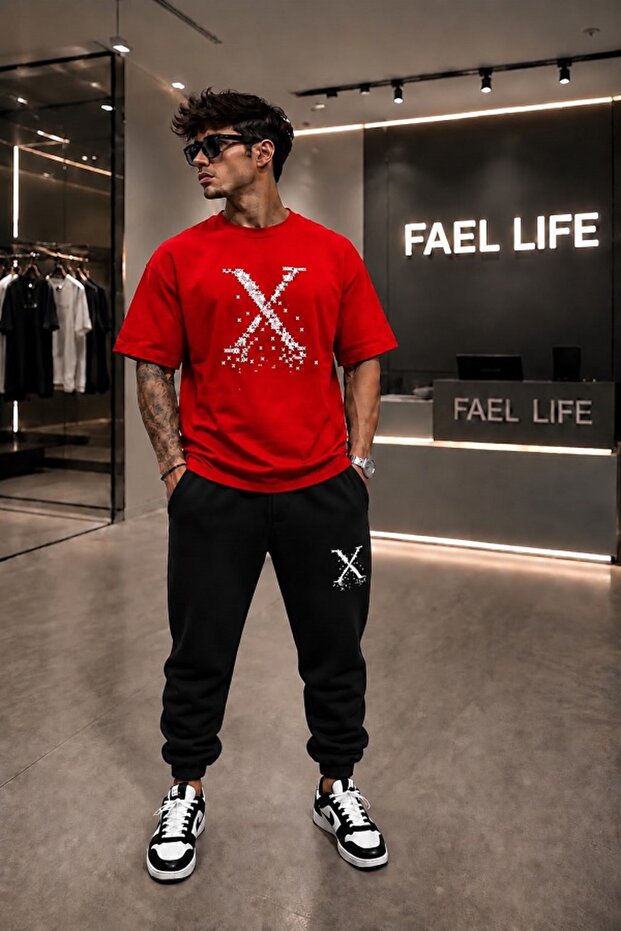 Unisex Comfortable Clothing T-Shirt and Sweatpants X Printed Set