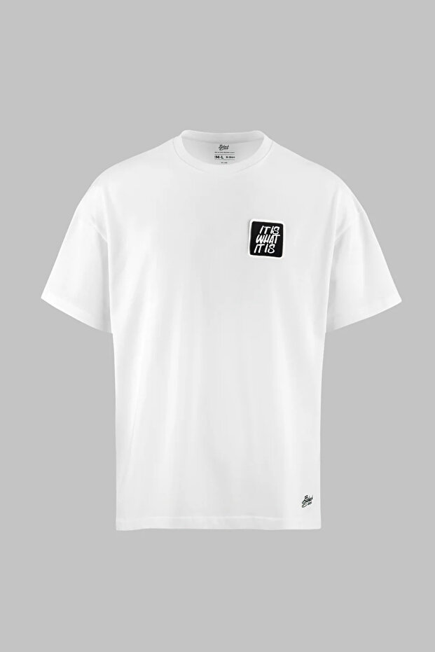 It Is What It Is What Logolu Oversize M-L B-Shirt White
