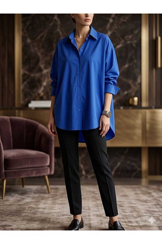 Oversize Standard Long Sleeve Basic Shirt