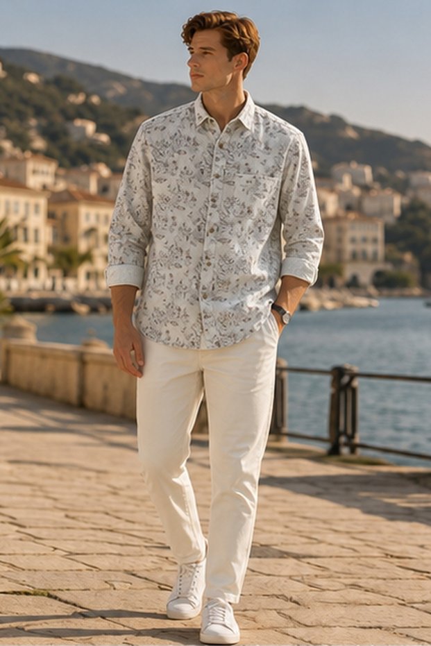 Men's Slim Fit Long-Sleeve Shirt - Blue