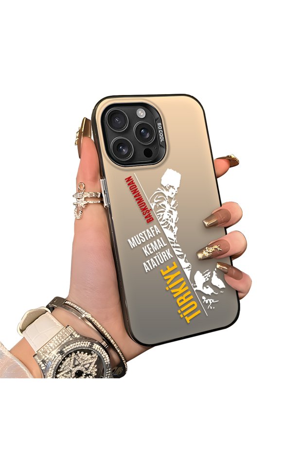 iPhone 16 Pro Compatible Hard Acrylic Back Silicone Edge Lens Protection Stylish Print Case