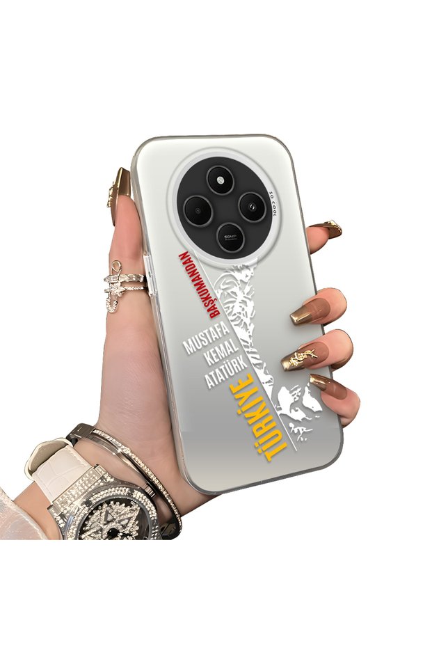Xiaomi Redmi 14C 4G/5G Compatible Hard Acrylic Back Silicone Edge Lens Protection Stylish Print Case