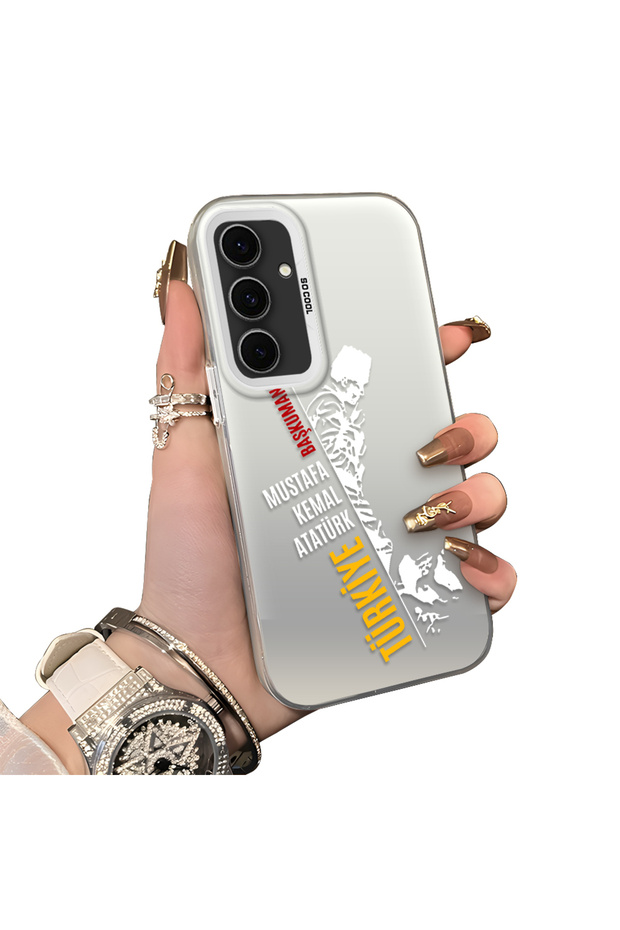 Samsung Galaxy S24 Fe Compatible Hard Acrylic Back Silicone Edge Lens Protection Stylish Print Case