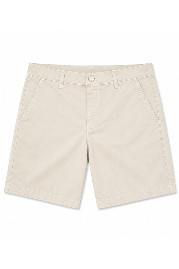 Above Knee Cotton Shorts Cream