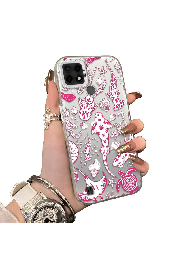 Realme C21 Compatible Hard Acrylic Back Silicone Edge Lens Protection Stylish Print Case