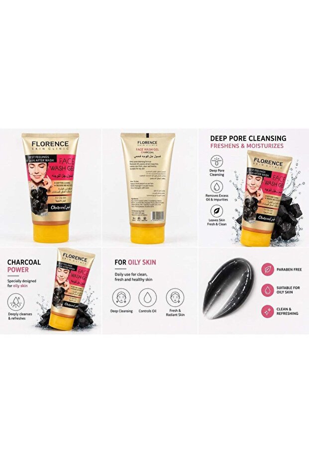 Charcoal Face Wash Gel for Oily Skin – Deep Pore Cleansing